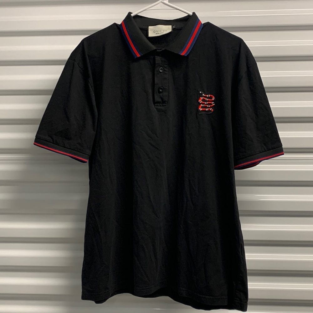 J14 Gucci Men’s snake logo polo shirt size 3XL